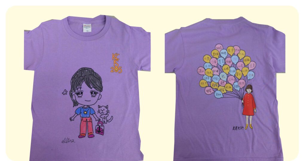 學生自畫像T-shirt-前後圖案設計