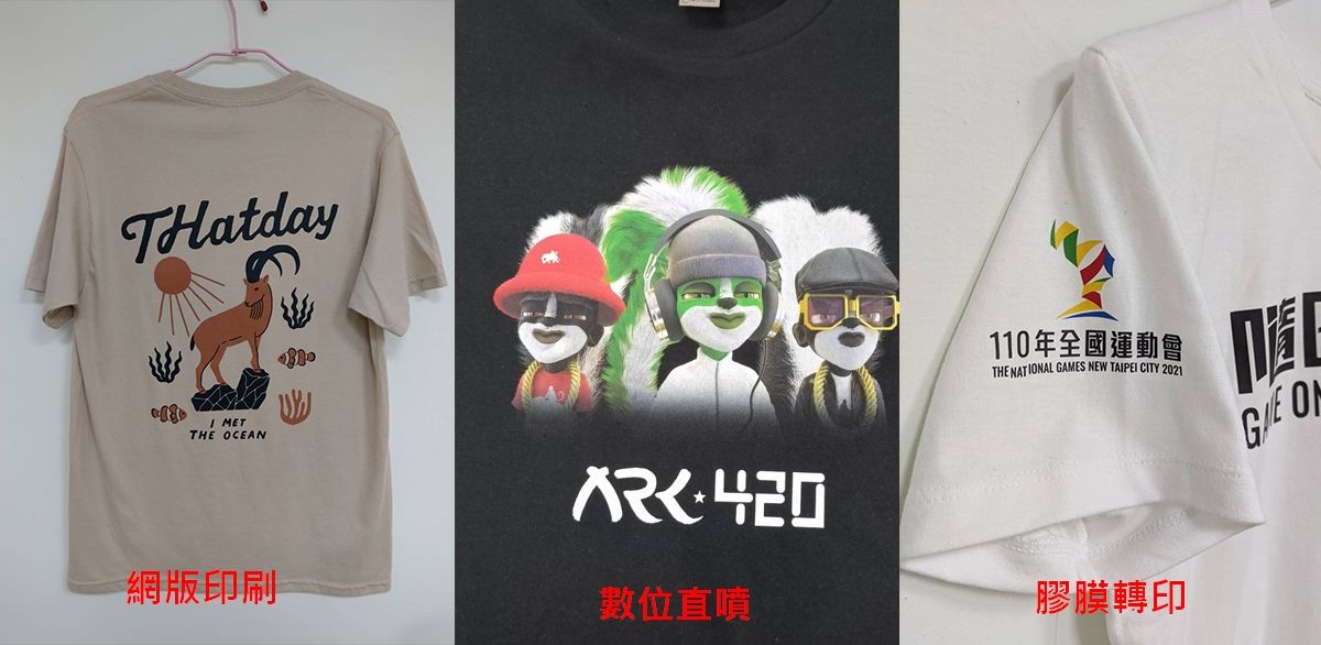 團體服印刷工法比較-網版印刷-數位直噴-膠膜轉印