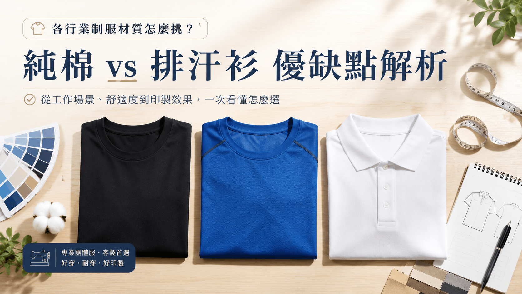 各行業制服材質怎麼挑？純棉 vs 排汗衫優缺點解析