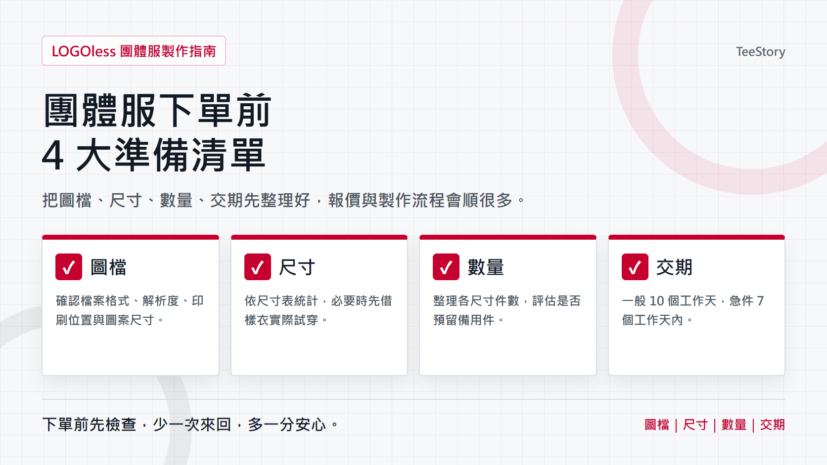 團體服下單前要準備什麼？圖檔、尺寸、數量、交期完整清單